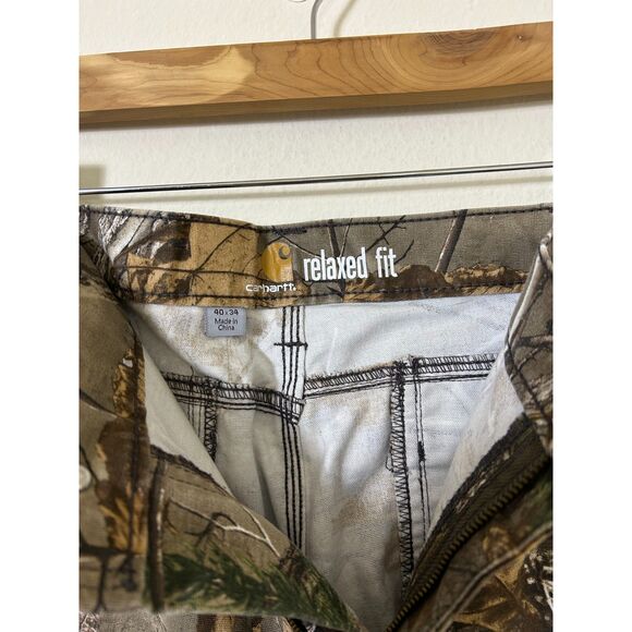 Carhart Pants 40x 34 Utility Realtree Pants Relaxed Fit Camo Cryder Hunting - Picture 4 of 14
